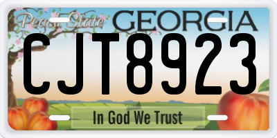 GA license plate CJT8923