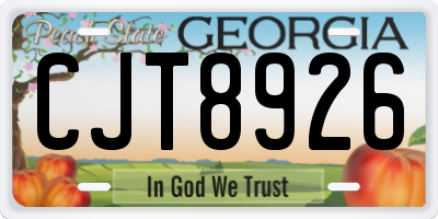 GA license plate CJT8926