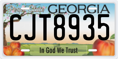 GA license plate CJT8935
