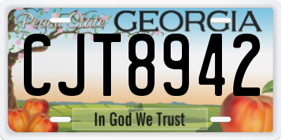 GA license plate CJT8942