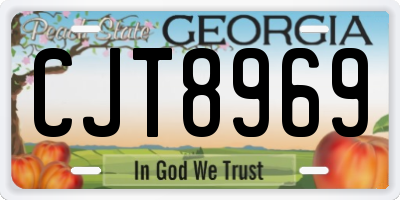 GA license plate CJT8969