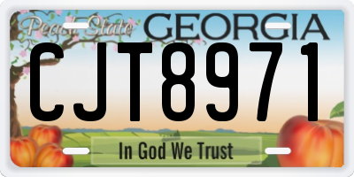 GA license plate CJT8971