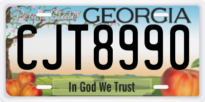 GA license plate CJT8990