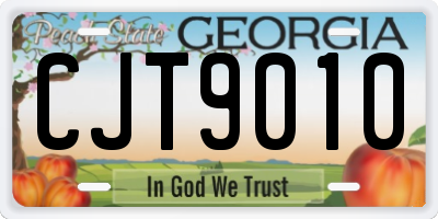 GA license plate CJT9010