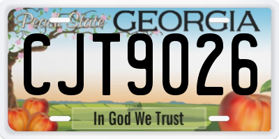 GA license plate CJT9026