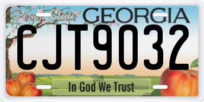 GA license plate CJT9032