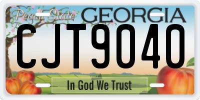 GA license plate CJT9040