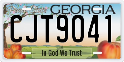 GA license plate CJT9041