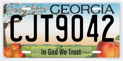 GA license plate CJT9042