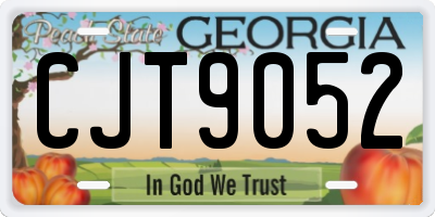 GA license plate CJT9052