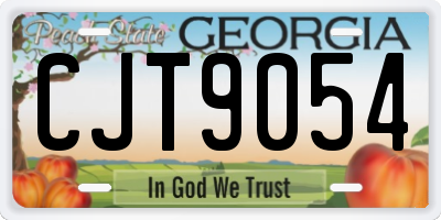 GA license plate CJT9054
