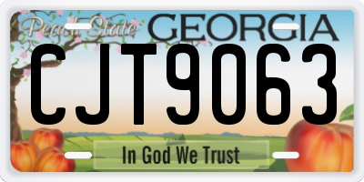 GA license plate CJT9063