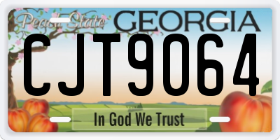GA license plate CJT9064