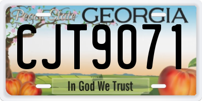 GA license plate CJT9071