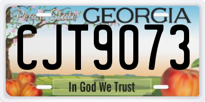 GA license plate CJT9073