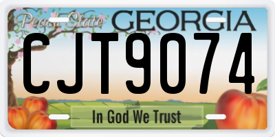 GA license plate CJT9074