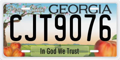 GA license plate CJT9076