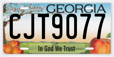 GA license plate CJT9077