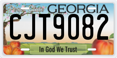 GA license plate CJT9082