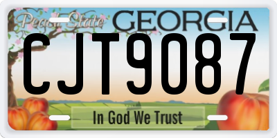 GA license plate CJT9087
