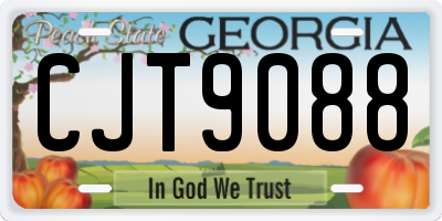 GA license plate CJT9088