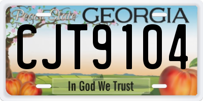 GA license plate CJT9104
