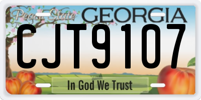 GA license plate CJT9107