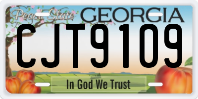 GA license plate CJT9109