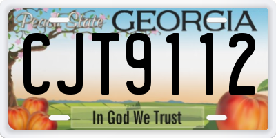 GA license plate CJT9112