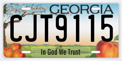 GA license plate CJT9115
