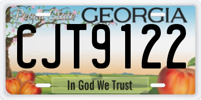 GA license plate CJT9122