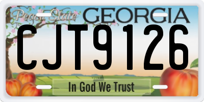 GA license plate CJT9126