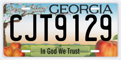 GA license plate CJT9129