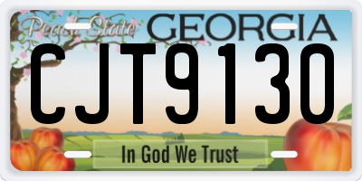 GA license plate CJT9130