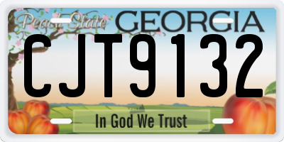 GA license plate CJT9132