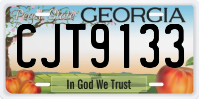 GA license plate CJT9133