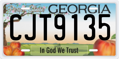 GA license plate CJT9135
