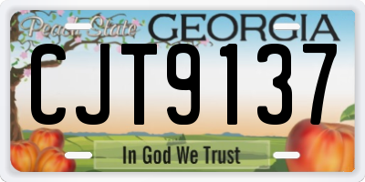 GA license plate CJT9137