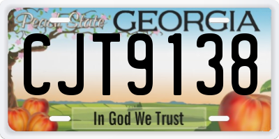 GA license plate CJT9138
