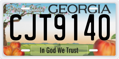 GA license plate CJT9140