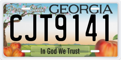 GA license plate CJT9141