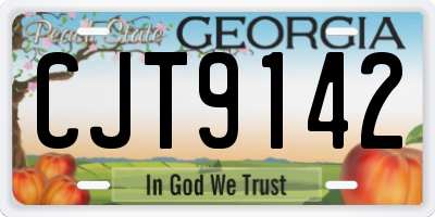 GA license plate CJT9142