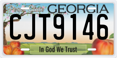 GA license plate CJT9146