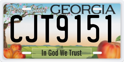 GA license plate CJT9151