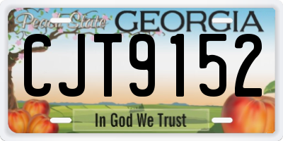 GA license plate CJT9152