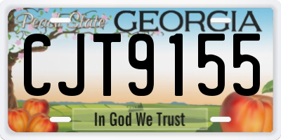 GA license plate CJT9155