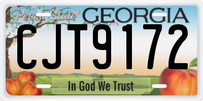 GA license plate CJT9172