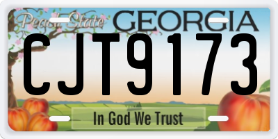 GA license plate CJT9173