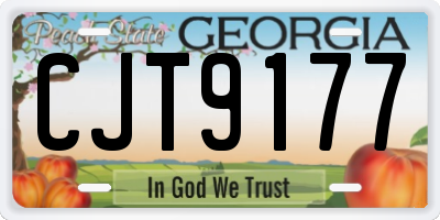 GA license plate CJT9177