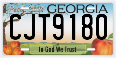 GA license plate CJT9180